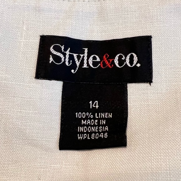 Style & Co 100% Linen Tiered Midi Skirt Women’s Size 14 Color is Ecru Summer - Picture 6 of 13